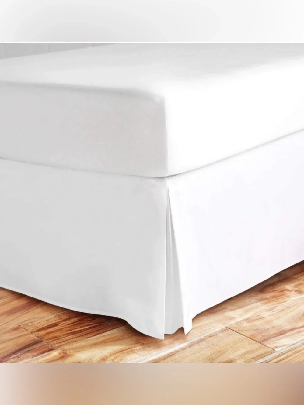 KING Bed Skirt Split Corner 16” Drop WHITE